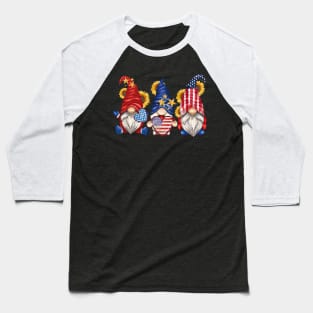 American Gnomies Happy July 4th Independence Day Baseball T-Shirt